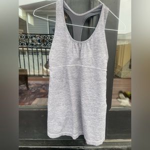 Lululemon grey tank top with built in shelf bra size XL